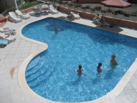 Apartments in a gated complex with a swimming pool